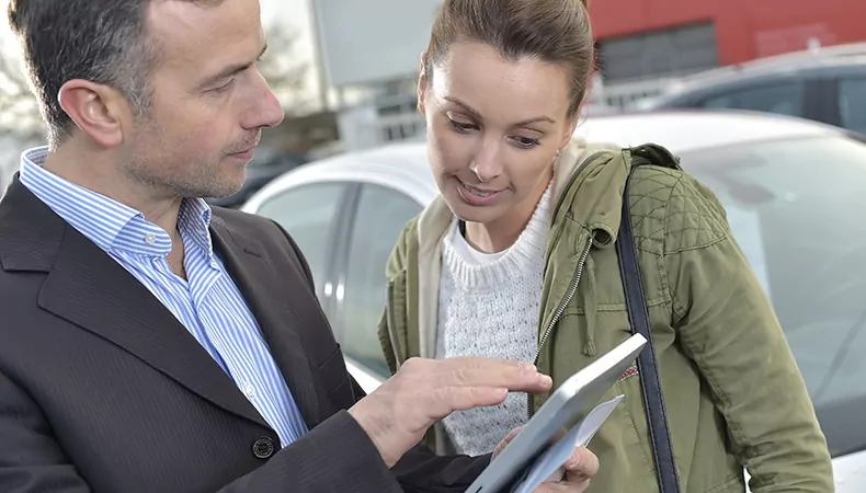 Salesman Presenting to customer.