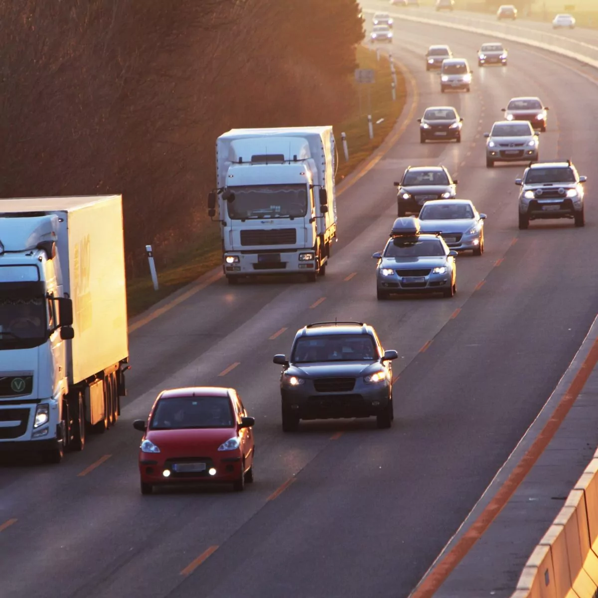 Highway with cars and Truck