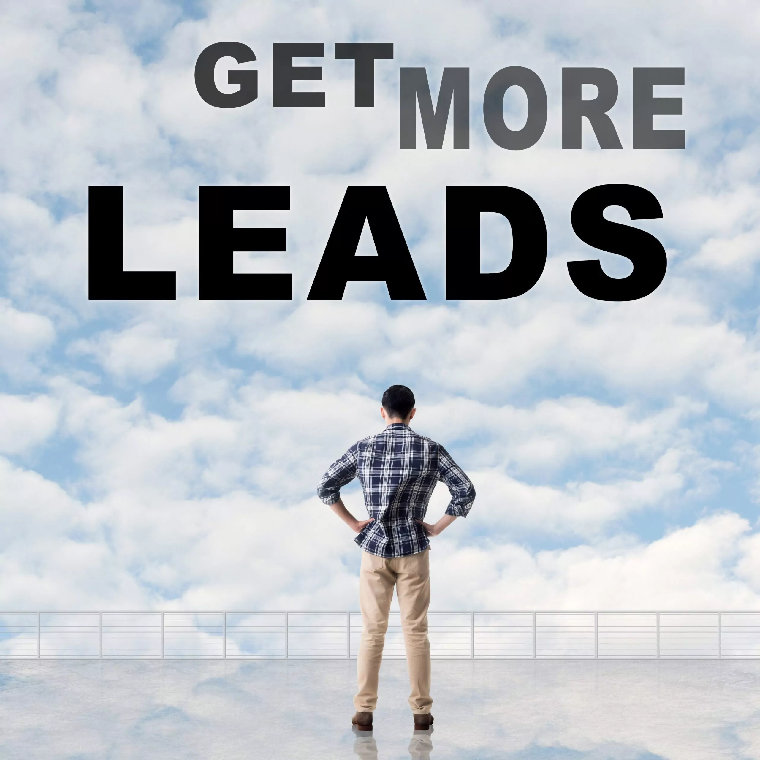 Get More Leads, text on the sky.