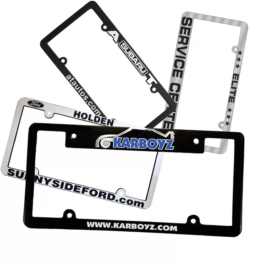custom license plate frames