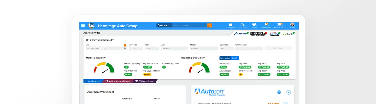 Autosoft Go platform dashboard showing performance management feature