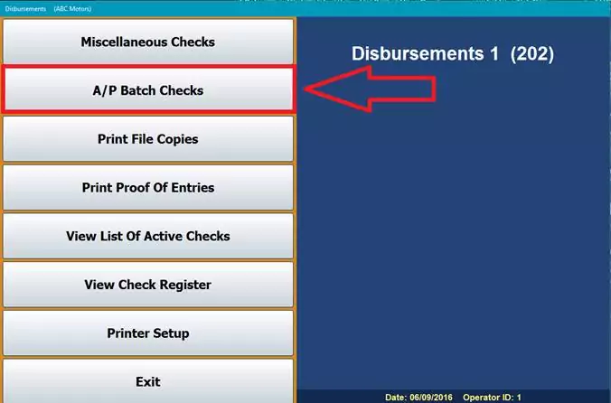 A/P Batch Check function